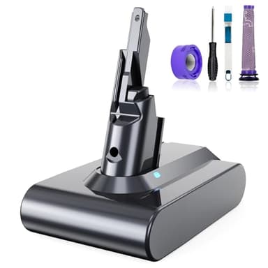 6000mAh Batterie pour V7 SV11 Remplacement Batterie pour Dyson Absolute Animal Motorhead Trigger Car+Boat Fluffy HEPA Mattress Aspirateur avec 2 Pré-Filtre et 1 Tournevis