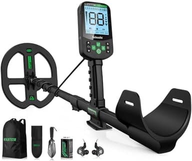 120 CM Max Profondeur Détecteur de Métaux, Hazlewolke Bobine Étanche de 11''DD, Detecteur Metaux Professionnel, Détecteur de Métaux Haute Sensibilité, 5 Modes avec Pinpoint