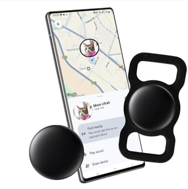Bixar Traceur Bluetooth pour Chien et Chat – Alternative aux GPS avec Abonnement, airtag et smarttag– Compatible Apple Find My & Google Find Hub – Attache Collier en Silicone Incluse – IP67 – 1 an