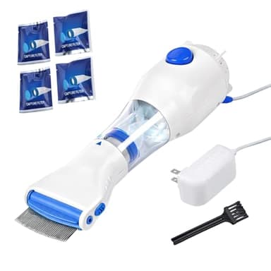Aspirateur à poux professionnel, peigne électrique anti-poux, plus efficace que les autres peignes et shampooings contre les poux, élimine les poux et les œufs, prévention des lentes (aspirateur de