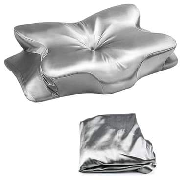 JGCJGG Taie d'oreiller Cervicale, Taie Oreiller en Mousse à Mémoire de Forme, Taie Oreiller Ergonomique Confortable, Taie Oreiller Orthopédique Cervicales en Soie, pour Position Couchée et Latérale