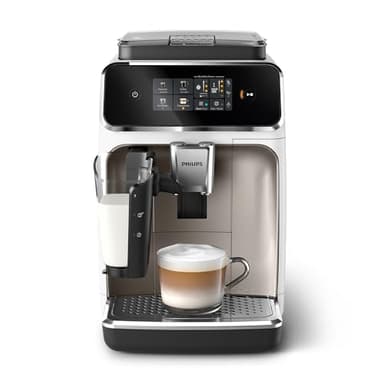 Philips Expresso broyeur Série 2300-4 Boissons, Écran tactile coloré, Carafe LatteGo, SilentBrew, Broyeur 100% Céramique, Machine à café à grain Blanc Chromé (EP2333/40)