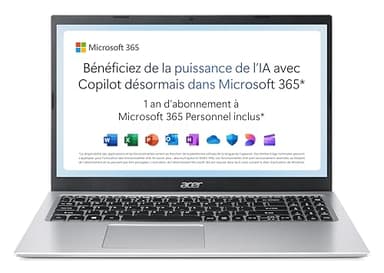 Acer Aspire 1 A115-32-C3AK Ordinateur Portable 15,6'' Full HD, PC Portable (Intel Celeron N4500, RAM 4 Go, 128 Go eMMC, Intel UHD Graphics, Windows 11 ) - Clavier AZERTY (Français), Laptop Gris