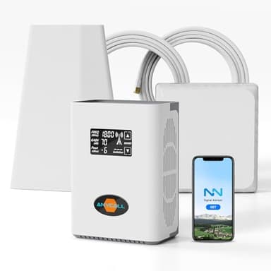 ANYCALL Amplificateur Reseau Mobile 5G 4G LTE GSM pour Orange SFR Free Bouygues Télécom et Plus, Amplificateur de Signal Cellulaire sur la Bande 1, 3, 7 et 20 avec Une Grande Couverture Antenne