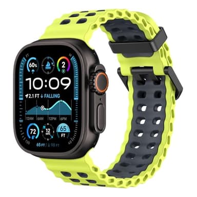 Astorgos Bracelet de Montre Respirant Ocean Compatible avec Apple Watch Ultra 3/2/1 49mm,S11/S10 46mm,9/8/7 45mm,SE3/SE2/SE/6/5/4 44mm,3/2/1 42mm, Bracelet Silicone Sport pour Homme Femme, null