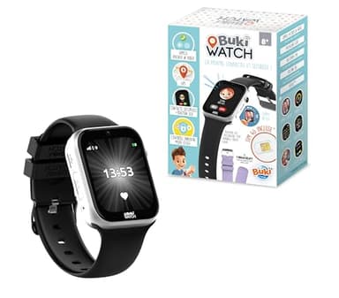 Montre Connectée Enfant avec Carte SIM Incluse – Appels, GPS, SOS, Vidéo, Étanche – Contrôle Parental Via Appli – 2 Bracelets – Dès 8 Ans – Prête à l’Emploi - BUKI Watch - FIB01 - France Uniquement