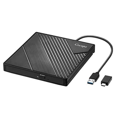 Cocopa Lecteur DVD Externe USB 3.0 Type C, Lecteur Graveur CD DVD Externe USB C Laptop Mac, Enregistreur Portable RW/ROM Transmission Rapide pour Windows 11/10/8/7, Mac OS, Apple, Linux, Laptop PC