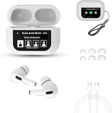 AUDALA Ecouteurs Bluetooth sans Fil, Ecouteurs Bluetooth 5.4, Écran Tactile Multifonction, Ecouteurs Reducteur de Bruit, Actif HiFi Stéréo Basses Casque ANC/ENC Mode, pour iOS Android, 54H Récréation
