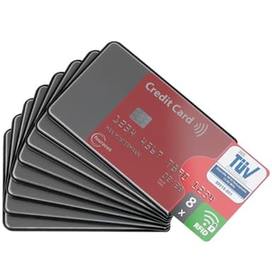 fouraces RFID Protection Carte bancaire - 8 pièces - Porte-Carte Anti fraude - etuis Anti RFID NFC - Plastique - Transparent - pour Cartes Bleue et sans Contact