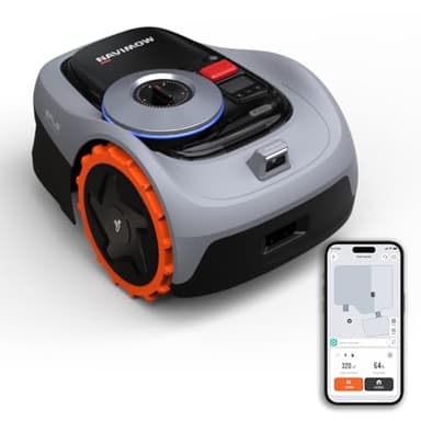 Segway Navimow i105E Robot Tondeuse sans Fil périphérique, Recommandé 500 m², Max. 600 m², RTK+Vision Tondeuse Robot Gazon, IA cartographie Automatique, Limite virtuelle, Gestion multizone