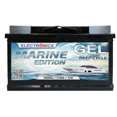 Batterie GEL 100Ah Marine Edition Installations Solaires et Camping Batterie de Décharge Lente, Batteries 100 Ah 12v, Panneaux Solaires, Camping-cars