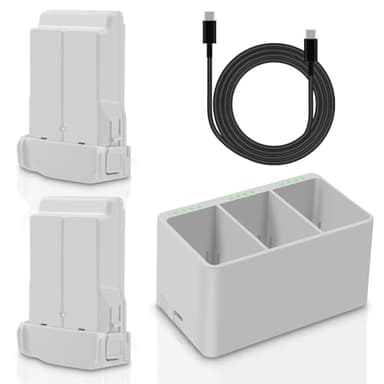 COOLSHOW Mini 4 Pro/Mini 3 série Batterie 2 pièces 3850mAh et Triple bidirectionnel Mini 4 Pro/Mini 3 série Hub de Charge Kit Compatible avec DJI Mini 4 Pro,Mini 3,Mini 3 Pro Drone