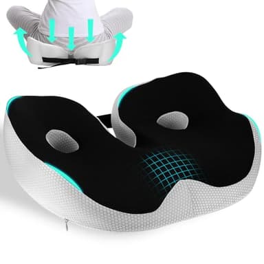 Coussin orthopédique en mousse à mémoire de forme Coccyx, coussin de bureau ergonomique, largeur de coussin de siège réglable, coussin pour soulager les douleurs des hanches et du coccyx, pour le