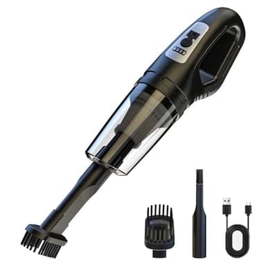 Homirty Handheld Vacuum Cleaner Cordless, Car Aspirateur, 2 in 1 Portable Vacuum Cleaner Powerful Mini Car Seat Cleaner Rechargeable Super Suction for Kitchen, Pet Hair, Office,Noir