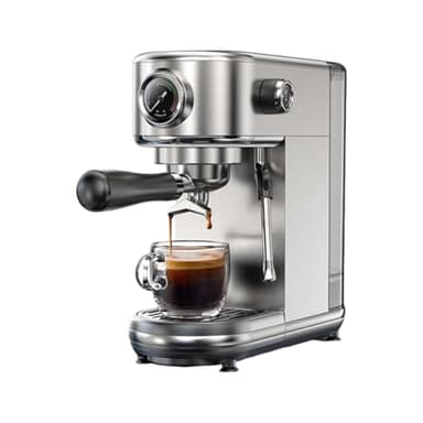 Smandy Machine à Expresso 20 barreaux, Cafetière en Acier Inoxydable avec Mousseur à Lait et Réglages Réglables pour Cappuccino Latte et Home (Prise UE 220V)
