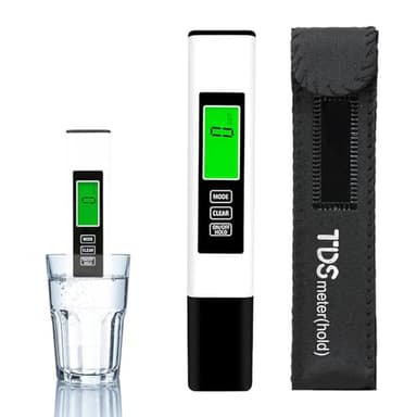 Testeur Eau Potable Numérique TDS Meter, 3 en 1 EC/TDS/Température avec Ecran LCD Test Dureté de l'eau Electronique 0-999ppm Moniteur de Qualité d'eau pour Aquarium Hydroponie, Piles LR44 x2 Incluses