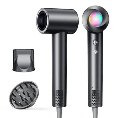 Haokoo Seche Cheveux Ionique – Séchage rapide, 150 000 tr/min, 500 millions d’ions négatifs, 8 températures LED, contrôle intelligent, maison & voyage