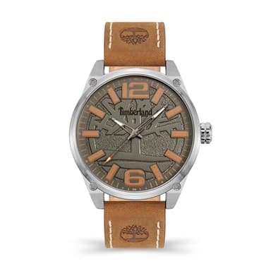 Timberland Montre pour homme Ripley Z avec bracelet en cuir marron en acier 3ATM
