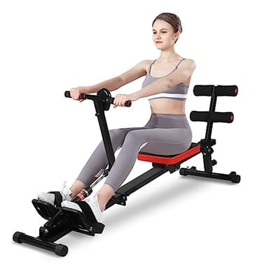 Rameur pour la maison, rameur pliable avec 12 niveaux de résistance, moniteur LCD pour l'entraînement à domicile, charge maximale 120 kg