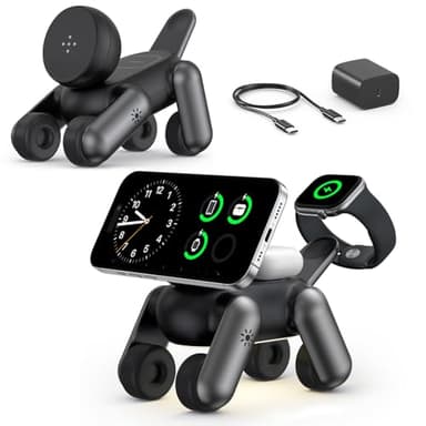 3 in 1 Chargeur Induction pour MagSafe sans Fil pour iPhone Air/17/16/15/14/13/12 Series, pour Apple Watch Series 11/10/9/8/7/6/5/4/3/2/SE/Ultra, pour AirPods Magnétique Charge Rapide