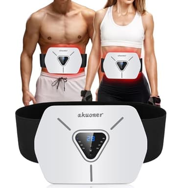 KANGLANKAN Ceinture Abdominale Electrostimulation - Electrostimulateur Musculaire Intégré, 8 Modes et 30 Niveaux, Confortable et Ajustable pour Abdos, Dos - Stimulateur Musculaire Electrique Unisexe