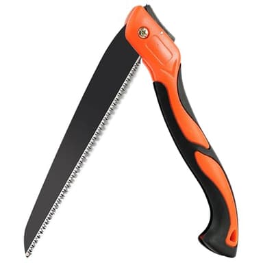 KLVGTIFS Scie à Elaguer, Scie Pliante à Main avec Lame en Acier au Carbone SK5 et Poignée Antidérapante pour Emondage, Jardinage, Couper Bois, Tuyaux, PVC, Usage de Camping