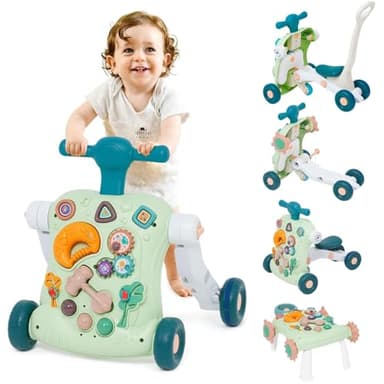 Arkyomi 6 in 1 trotteur bébé garçon fille chariot de marche bebe trotteurs pousseur multi activités montessori deambulateur avec empêcher la poulie