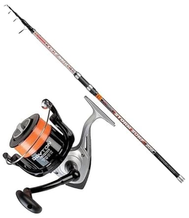 Kit Surfcasting Canne Trabuc OCEANIC Storm Surf Télescopique 4,20 m 200 g + Moulinet Trabic (1 canne + DAYTON 8000)
