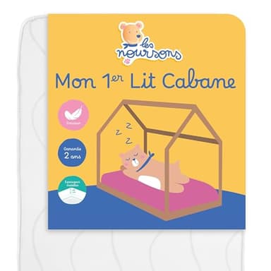 LES NOURSONS - Matelas Enfant/Bébé 80x160 cm - Idéal pour Lit Cabane/Lit Gigogne - Réversible - Oeko Tex - Garantie 2 Ans