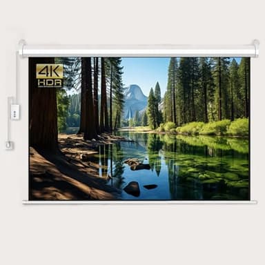 Écran de Projection motorisé 3D 4K 72 Pouces, Contraste élevé 4:3 16:9, écrans de cinéma automatiques avec télécommande (72 Pouces (4:3))