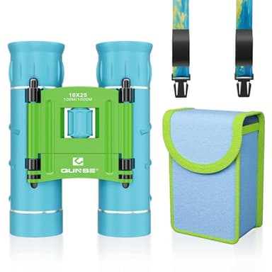 QUNSE 10x25 Jumelles Enfant Adultes Puissantes,Jumelles Compact Légère Observation Ornithologique,Randonnée Pédestre et Plein Air,Marin,Voyage,Chasse,Concert