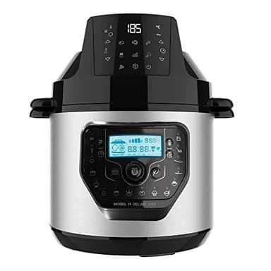 Cecotec Cocotte Programmable avec Tête Friteuse à Air et Balance GM H Deluxe Fry. Robot de Cuisine Multifonction, 6Litres, Couvercle Advance, Programmable 24h, Température Ajustable, Livre de Recettes