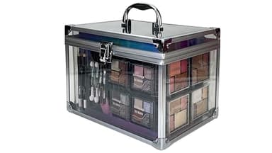 bonvoyage, Coffret Maquillage Femme avec Rouge à Lèvres, Ombres à Paupières, Blush, Set de Manucure et Pédicure, Malette Transparente Portable et Légère, Colour Delights