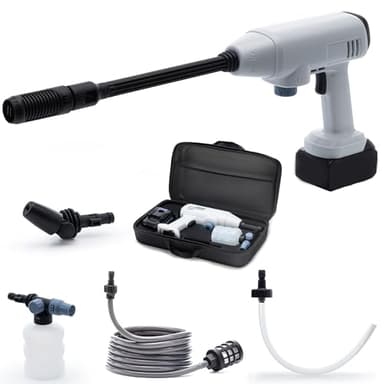 Gtremulent Nettoyeur Haute Pression sans Fil : 725PSI avec Batterie 21V 4.0Ah et Cannon à Mousse - Buse de Nettoyage Haute Pression pour Voiture/Terrasses et Jardins