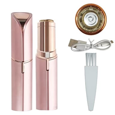 Mini Epilateur Visage Femme, Epilateur Electrique USB Femme avec 1 Têtes Rechange, Epilater Visage pour Joues, Corps, Menton, Bras, Convient pour une Utilisation à la Maison ou en Voyage