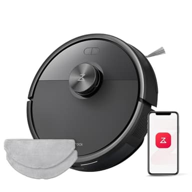 roborock Q7 M5 Set Aspirateur Robot Laveur 10 000 Pa, Double Conception Anti-Enchevêtrement, Durée de Nettoyage Prolongée, Navigation avec LiDAR Précis, APP, Noir