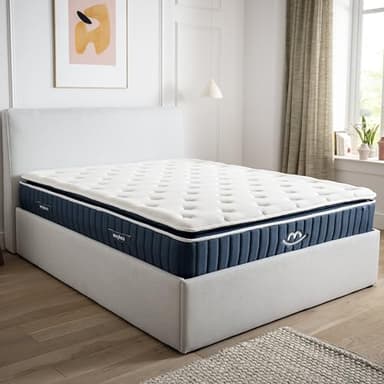 Morphea France Matelas Hybride Luxe 200x200 cm | Épaisseur 30cm | Victoria Élu Produit de l'Année 2025 | Soutien Ferme | Accueil Enveloppant | Mousse à Mémoire Forme & Ressorts Ensachés