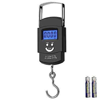 Nutabevr Pèse Bagage Electronique à crochet,Max 50kg/110lb Portable Balance Numérique,avec écran LCD et fonction de tare à un bouton,adapté aux achats, à l'express postal,pêche,aux bagages,etc.