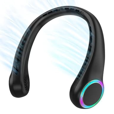 ITSHINY Ventilateur de Cou Portable Sans Pale - Mini USB Puissant et Silencieux avec Batterie 4000 mAh, 3 Vitesses pour l'Extérieur, Camping, Office Room