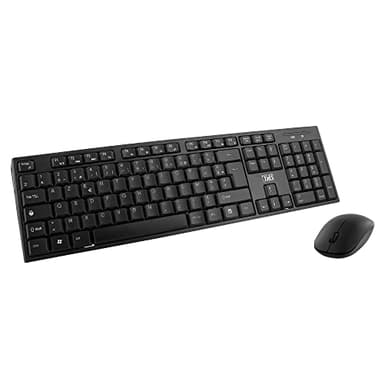 T’NB Clavier et Souris sans Fil Radiofréquence, Clavier AZERTY Français, Compact, Confortable Et Silencieux, Raccourcis Multimédia, Souris Haute Autonomie, Clics Silencieux, Windows/Linux – Noir