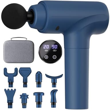 Pistolet de Massage Musculaire Anti-Douleur Sportif Massage gun, pistolet à Massage Électrique Silencieux, Cadeau de Relaxation pour la Fête des Mères et la Fête des Pères, Bleu