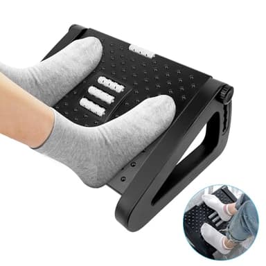 VFANDV Repose-Pieds de Bureau, Repose-Pieds Réglable en Hauteur Repose-Pieds Ergonomique Repose-Pieds, Antidérapant avec Fonction Massage pour la Maison le Bureau et Les Voyages