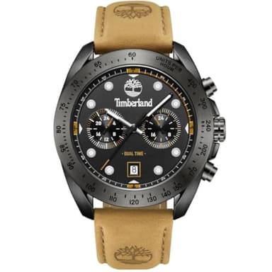Timberland Montre analogique à Quartz pour Homme avec Bracelet en Cuir TDWGF2230501, Noir, Moderne