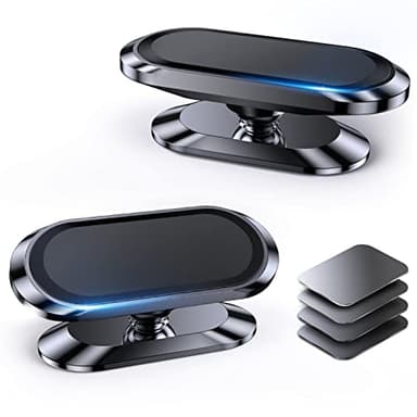 Coolpow Support Telephone Voiture Magnetique 【Lot De 2】Aimant Telephone Voiture【360°】Porte Telephone Voiture Portable Aimanté Adhésif Accessoire Voiture pour iPhone 17 Pro Max 16【avec Plaque de métal】