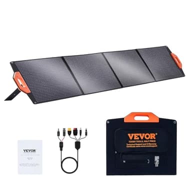 VEVOR Panneau Solaire Portable 200 W Chargeur Solaire Pliable Monocristallin ETFE Efficacité de Conversion 23% avec Sortie MC4, Étanche IP67 pour Station Alimentation, Randonnée, Camping, Hors-réseau