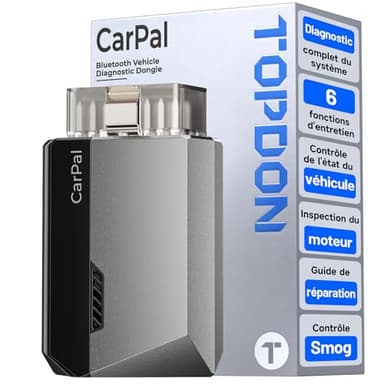 TOPDON Carpal-A Valise Diagnostic Auto, Scanner OBD2 Tous systèmes, Diagnostic Voiture Bluetooth sans Fil, 6 Services de Réinitialisation, AutoVIN, Inspection Moteur, Smog Check, Guide de Réparation