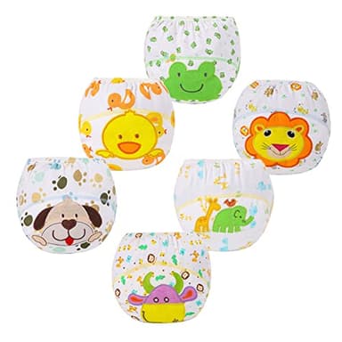 FedMois Culotte Apprentissage Propreté Garcon Fille Culotte d'apprentissage Enfant Lavable, Lot de 6, animaux, 2-3 ans