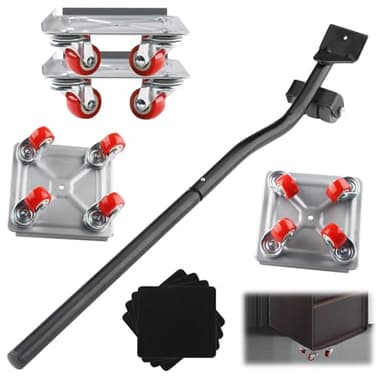 Foymlon roulettes pour Meubles Épisseur, Kit de Leve Meuble Deplace Meuble Lourd Charge de 600 kg Rotative 360° pour Réfrigérateurs, Laver, Canapés
