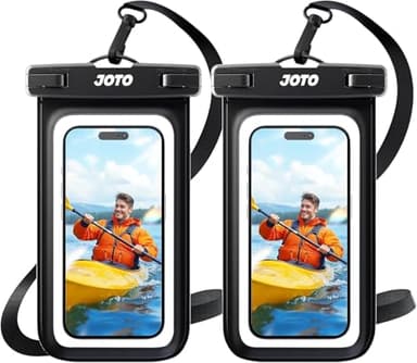 JOTO 2 Pochettes Étanches Smartphone Certifiée IPX8 iPhone 17/16/15/14/13/12/11 Plus Pro Max, Redmi Note 13/13 Pro 12 A3, Galaxy A15 A35 A25 A54 A55, Housse Étanche Jusqu'à 7 Pouces -Noir