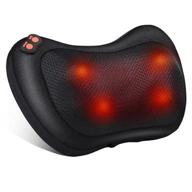 Coussin de Massage Shiatsu avec Têtes de Massage Rotatives 3D et Fonction de Chaleur Infrarouge Masseur Massage pour le cou, L'épaule, le dos au Bureau